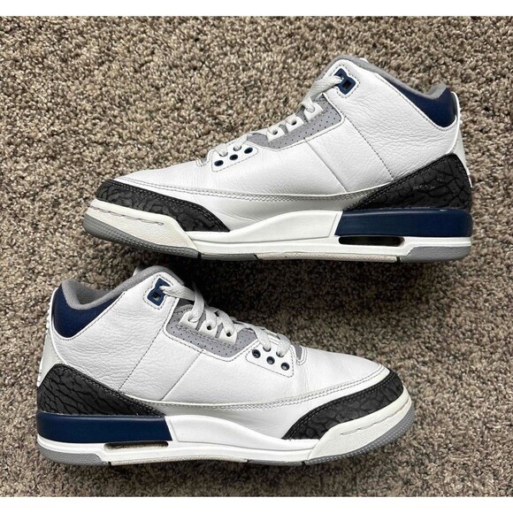 Nike Air Jordan 3 Retro Midnight Navy Size 7 Youth (Size 8.5 Women's) - Picture 2 of 8